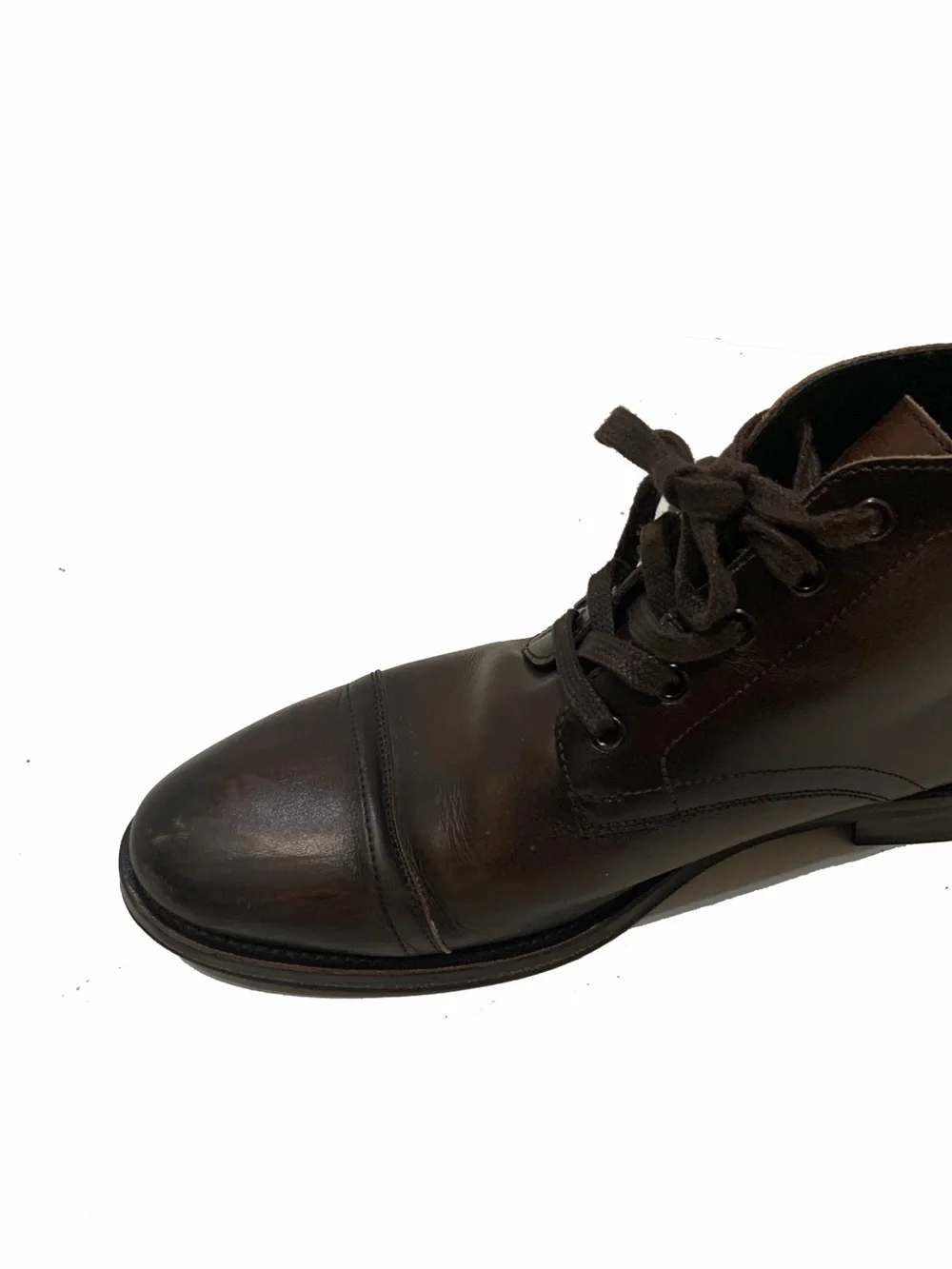 10 / thursday cadet boots Men's Dark Brown Leather Cap-Toe Chukka Boots